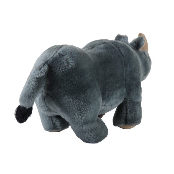 Plush Rhino Toy Stuffed Animal Grey Kids Soft Toy 13" long - Picture 4 of 10